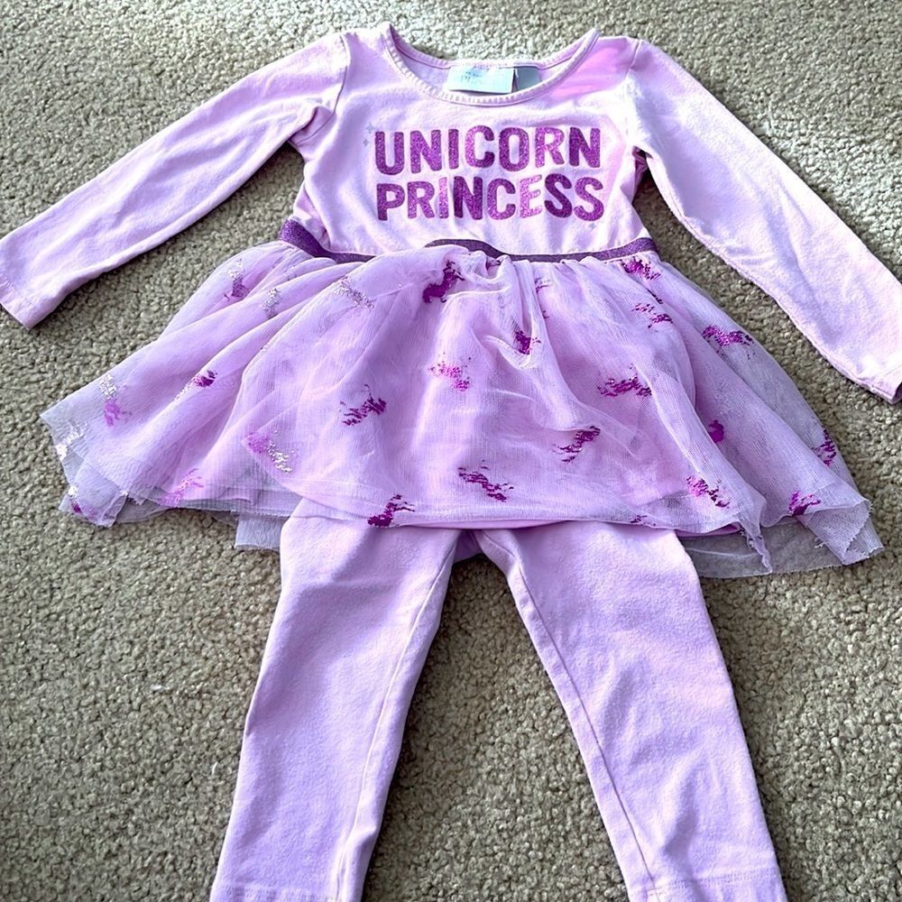 The Children’s Place Lilac Tunic Set with Tule Skirt- 12-24 months
